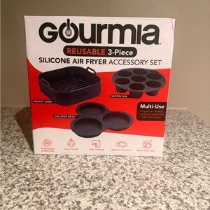 Gourmia reusable 3 piece silicone air fryer accessory kit